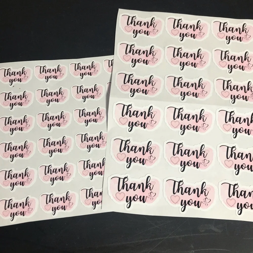 54 thank you valentines heart link stickers 2 sheets